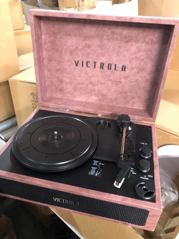 Photo 3 of Victrola Vintage 3-Speed Bluetooth Portable Suitcase Record Player with Built-in Speakers