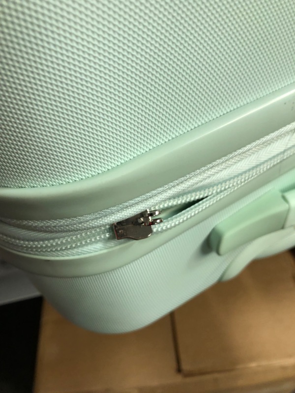 Photo 4 of **DAMAGED ZIPPER - SEE PHOTOS**
SwissGear 7366 Hardside Expandable Luggage, 23-Inch Clearly Aqua