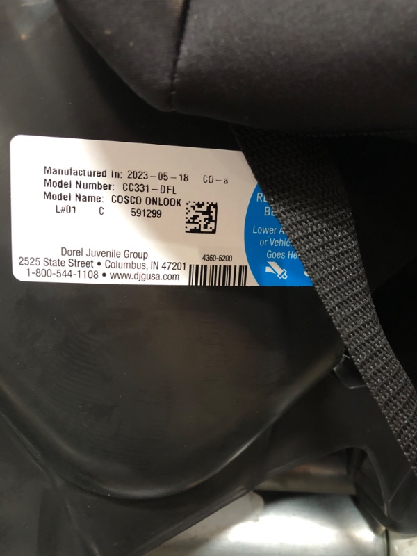 Photo 6 of Cosco Onlook 2-in-1 Convertible Car Seat, Rear-Facing 5-40 pounds and Forward-Facing 22-40 pounds and up to 43 inches, Black Arrows