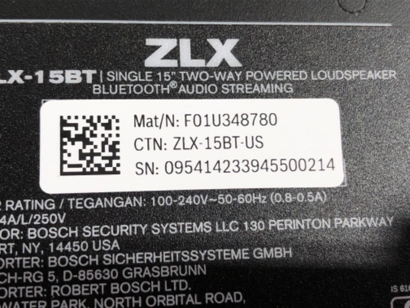 Photo 4 of Electro-Voice ZLX-15BT 15" 1000W Bluetooth Powered Loudspeaker & ZLX-12BT 12" 1000W Bluetooth Powered Loudspeaker