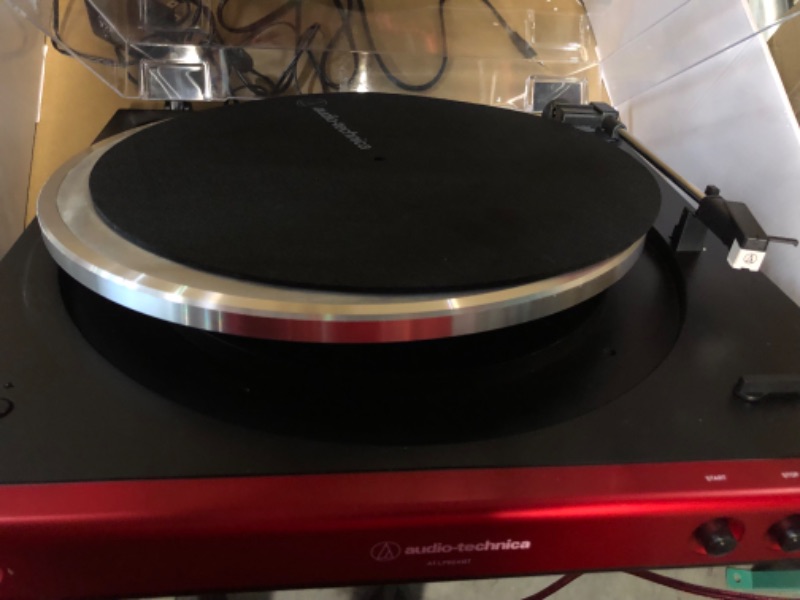 Photo 3 of Audio-Technica AT-LP60XBT-RD Fully Automatic Belt-Drive Stereo Turntable, Red/Black