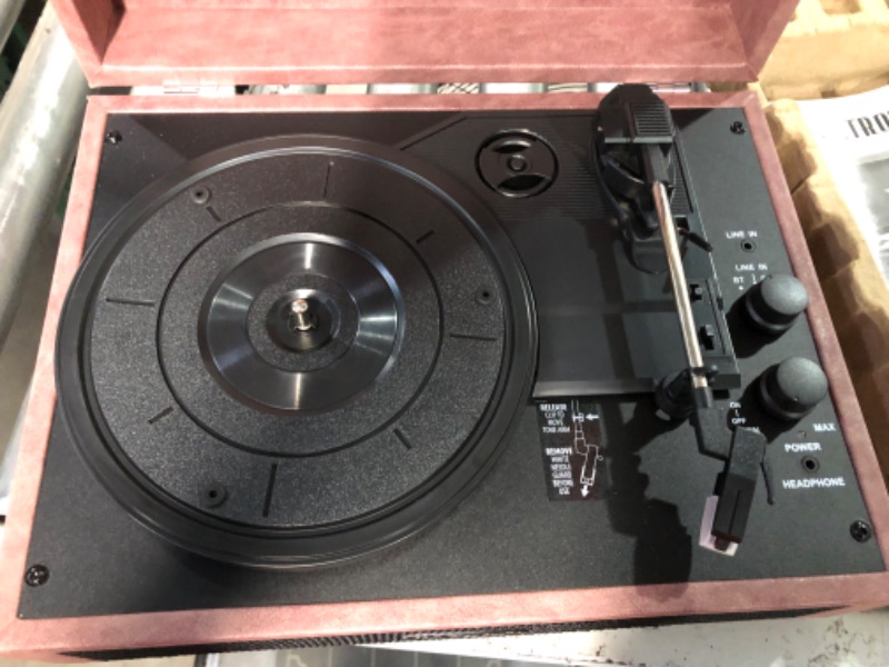 Photo 4 of Victrola Vintage 3-Speed Bluetooth Portable Suitcase Record Player with Built-in Speakers