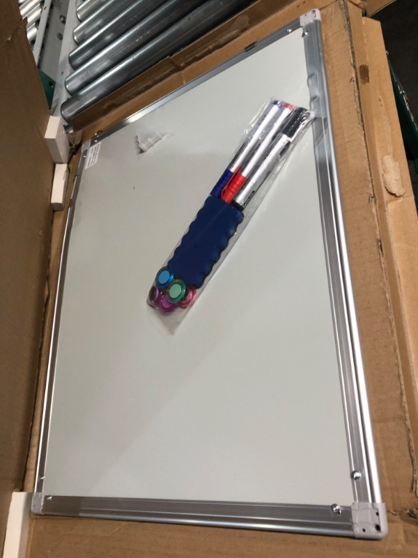 Photo 2 of Magnetic White Board 24 x 18 Dry Erase Board and 12 Count Dry Erase Markers