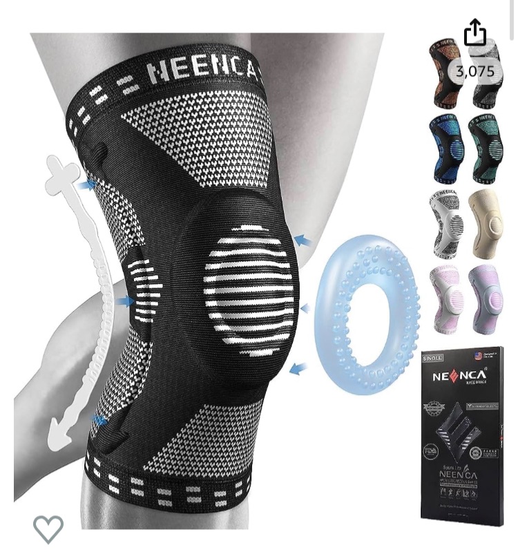 Photo 1 of NEENCA Knee Brace for Knee Pain Relief, Compression Knee Sleeve with Patella Gel Pad