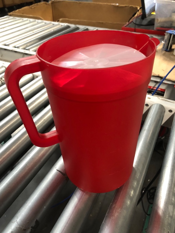 Photo 3 of *USED* NO LID* GoodCook 1-Gallon Plastic Airtight Pitcher with Vacuum Seal Lid, 1 Gallon, Red