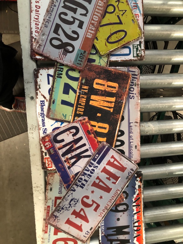 Photo 3 of 12 Pieces Assorted Retro License Plates