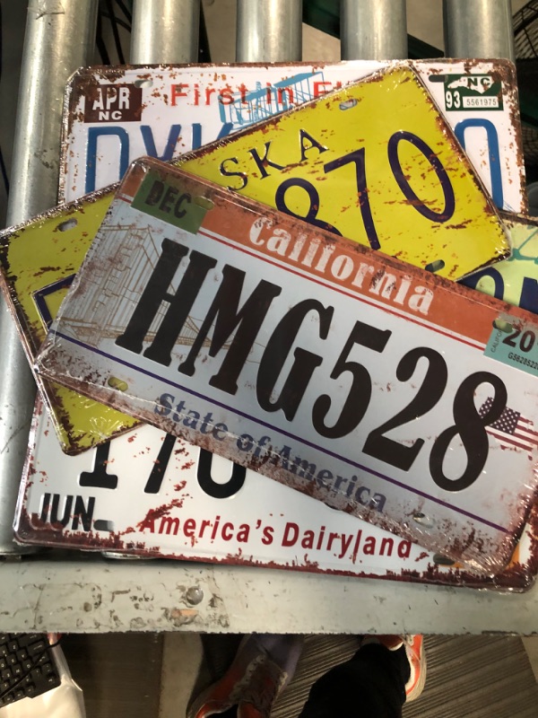 Photo 2 of 12 Pieces Assorted Retro License Plates