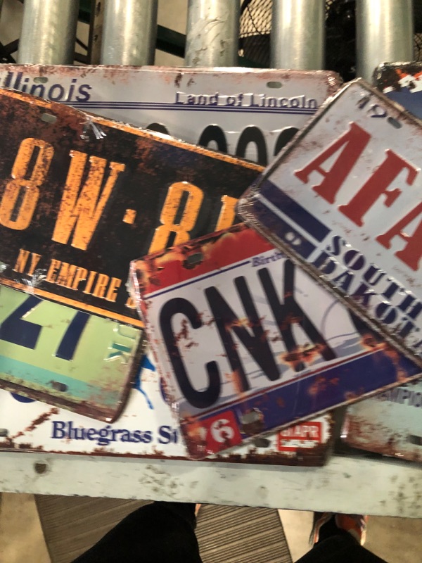 Photo 4 of 12 Pieces Assorted Retro License Plates