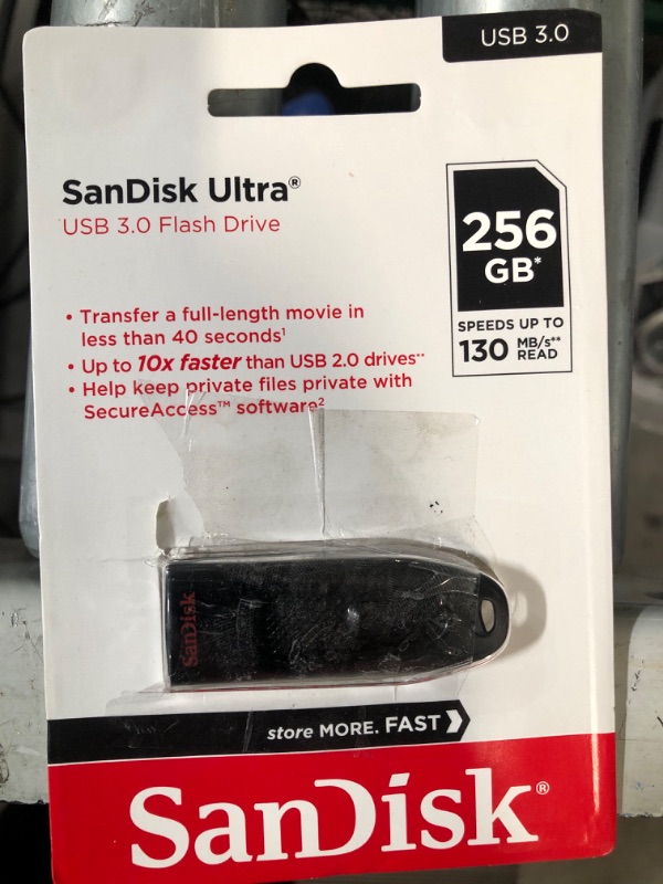 Photo 2 of SanDisk 256GB Ultra USB 3.0 Flash Drive - SDCZ48-256G-GAM46, Black