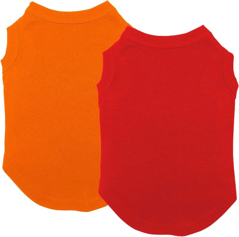 Photo 1 of Dog Shirts Clothes, Chol&Vivi Dog Clothes Dog T-Shirt Vest Soft and Thin, 2pcs 