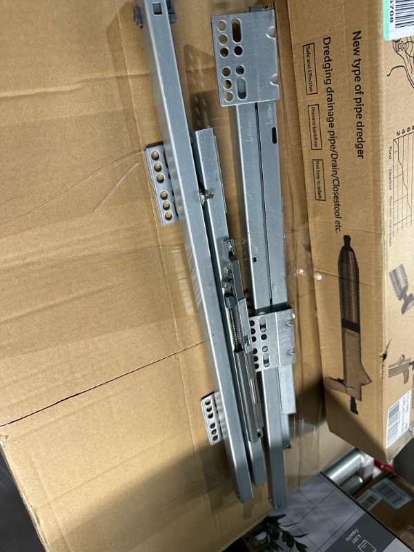 Photo 1 of 1 Pair 22 Inch Soft Closing Drawer Slides Side Mounted Heavy Duty Drawer Slides for DIY-LONTAN Tandembox Drawer System Drawer Runner for Kitchen Cabinet 3 Section Ball Bearing Drawer Glides 22 Inch Middle Drawer