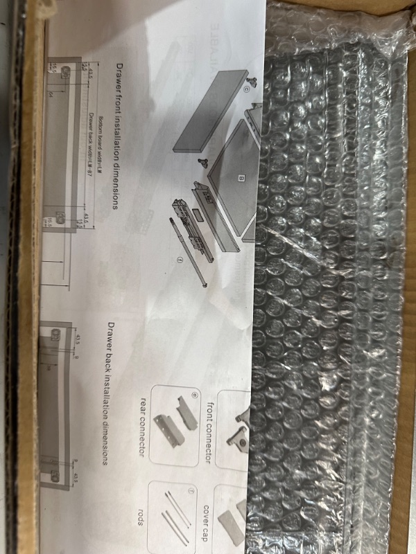 Photo 1 of 1 Pair 22 Inch Soft Closing Drawer Slides Side Mounted Heavy Duty Drawer Slides for DIY-LONTAN Tandembox Drawer System Drawer Runner for Kitchen Cabinet 3 Section Ball Bearing Drawer Glides 22 Inch Middle Drawer