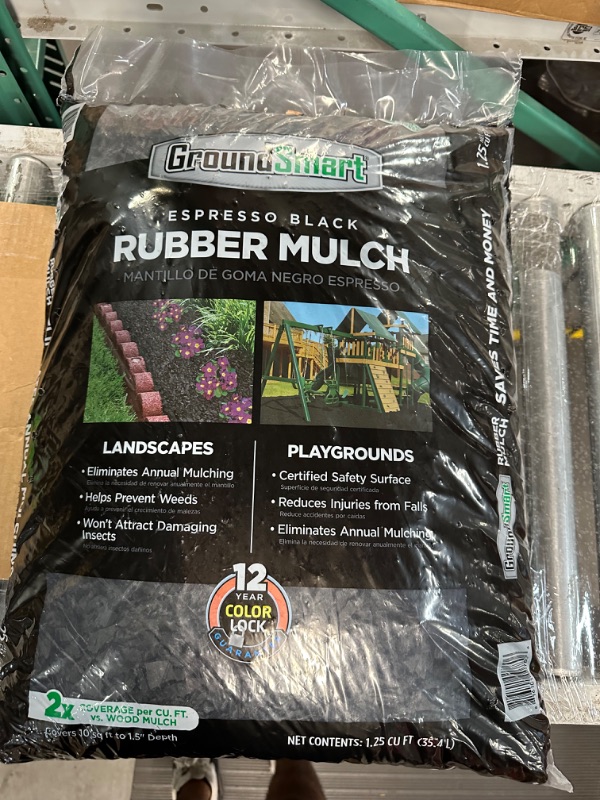 Photo 3 of Rubberific 0.8 cu ft Shredded Rubber Mulch (Black)