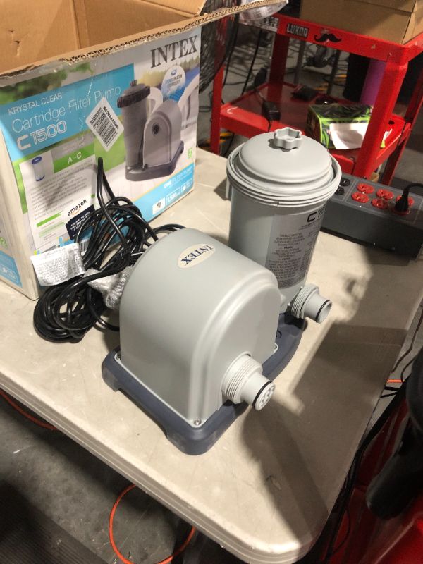 Photo 2 of ***MISSING PARTS - NONFUNCTIONAL - SEE NOTES***
INTEX 28635EG C1500 Krystal Clear Cartridge Filter Pump for Above Ground Pools