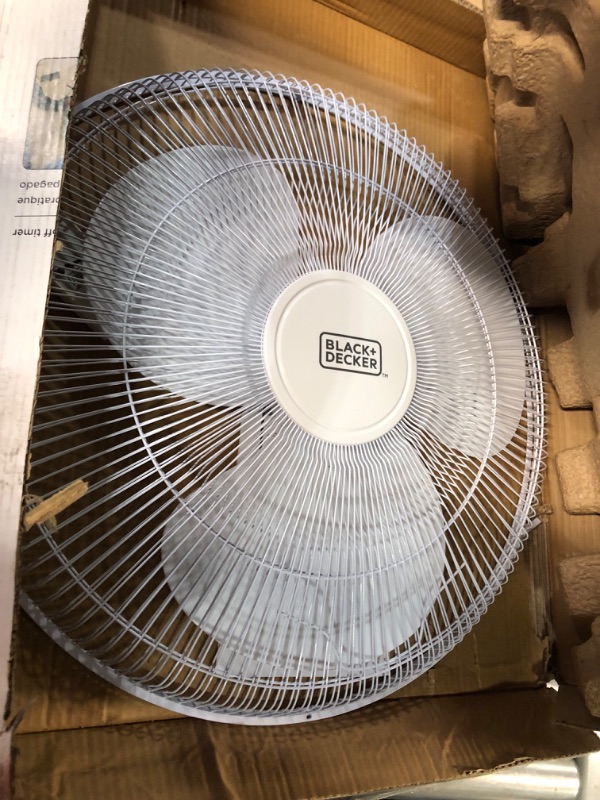 Photo 3 of **PARTS ONLY** BLACK+DECKER 18-Inch, Stand Fan with Remote, White 