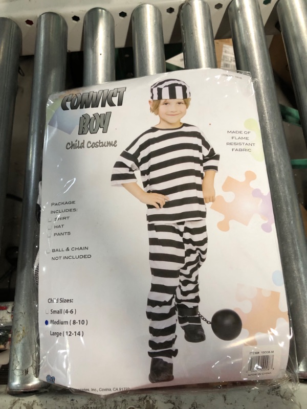 Photo 2 of RG Costumes Boy'S Convict 3 Pc-Strip Prt M