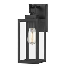 Photo 1 of Quoizel Breitling 1-Light 13.5-in Matte Black Outdoor Wall Light
