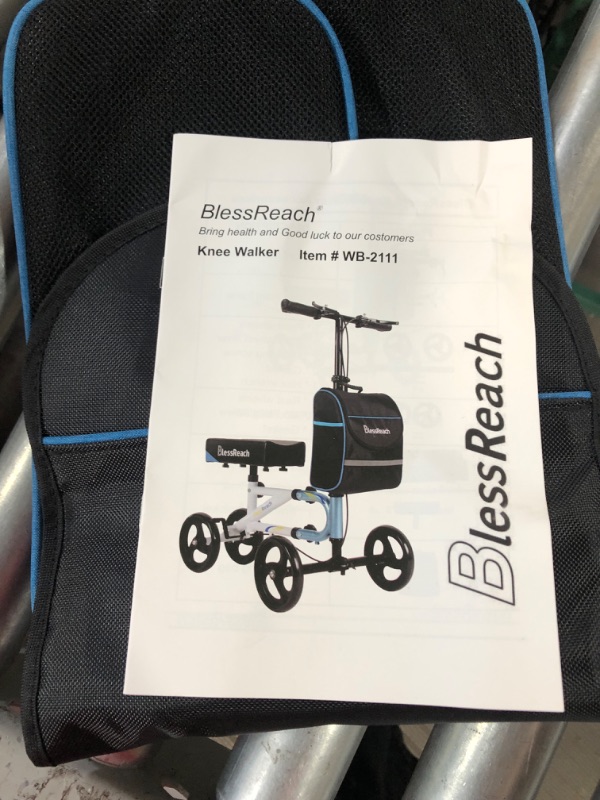 Photo 3 of BlessReach Economy Knee Scooter Steerable Knee Walker for Foot Injuries Compact Crutch Alternative with Dual Braking System