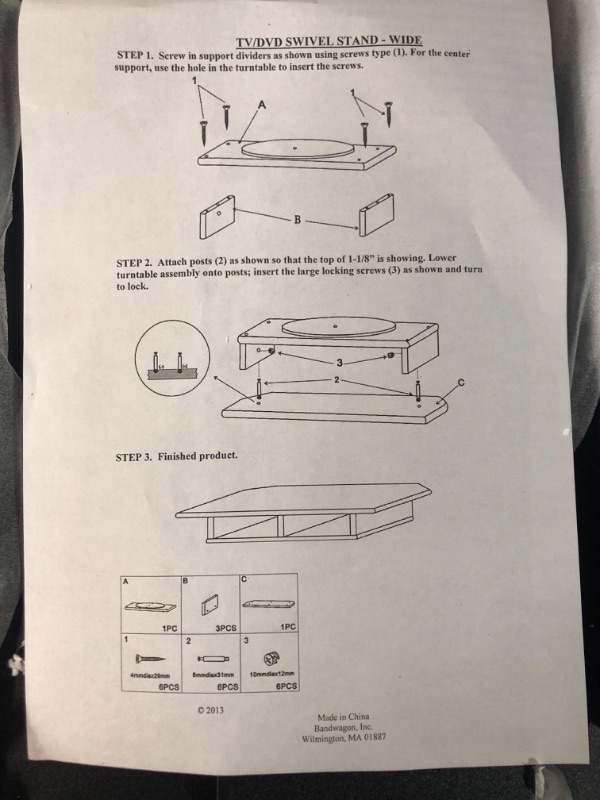 Photo 2 of TV/DVD Swivel Stand - Wide