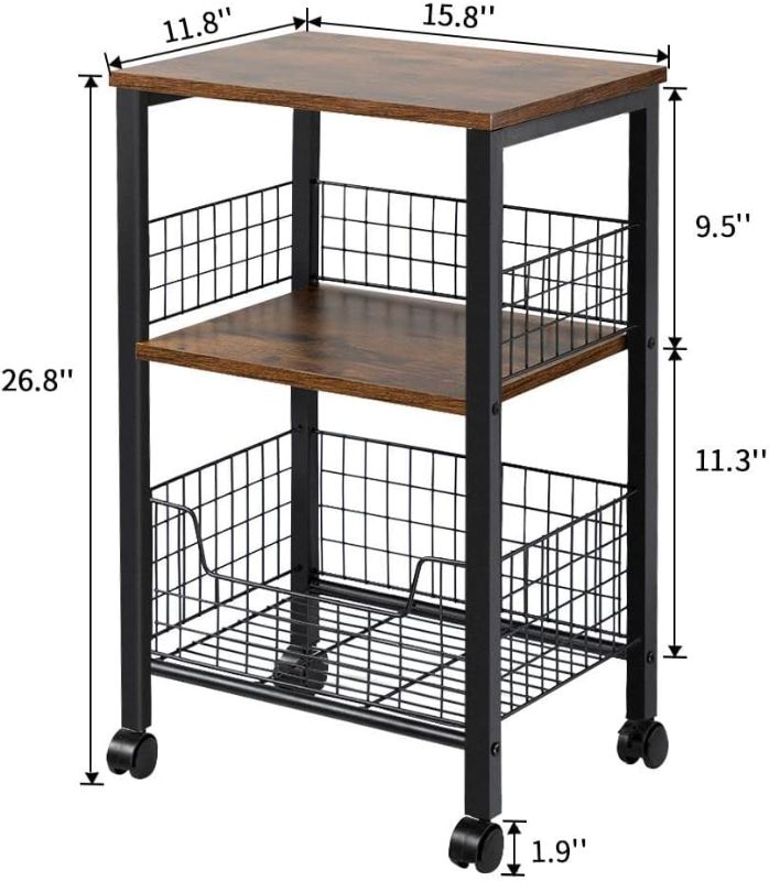Photo 1 of **STOCK PHOTO FOR REFERENCE**
Hadulcet End Table, 3-Tier Side Table with Storage Basket 