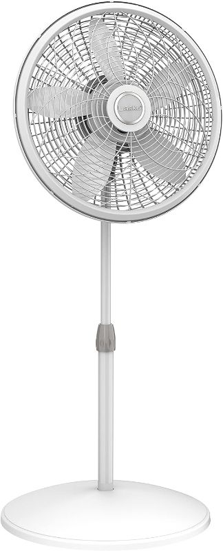 Photo 1 of (STOCK PHOTO FOR SAMPLE) - Oscillating Pedestal Fan, Adjustable Height - WHITE 