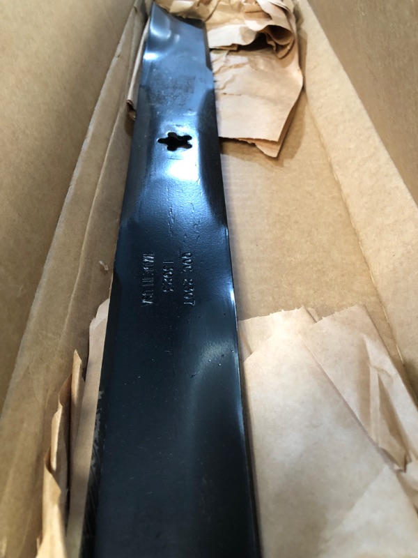 Photo 2 of (DIRTY) - MaxPower 331740B Blade for 22 in. Cut Craftsman, Husqvarna, Poulan Mowers, Replaces OEM no. 420463, 421825, 437601, 532437601, Black