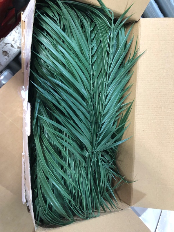 Photo 1 of 100 Pcs Artificial Palm Leaves Bulk Fake Palm Tree