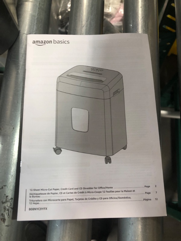 Photo 4 of Amazon Basics 12 Sheet Micro-Cut Paper,Credit Card and CD Shredder 