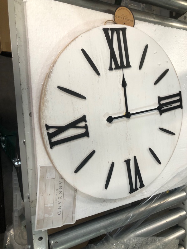 Photo 1 of Barnyard Designs 18 inch Round Wooden Decorative Wall Clock, 