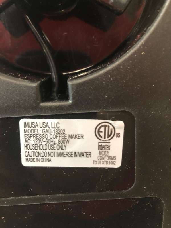 Photo 1 of **USED** IMUSA 4 Cup Electric Espresso/Cappuccino Maker 800 Watts - Black