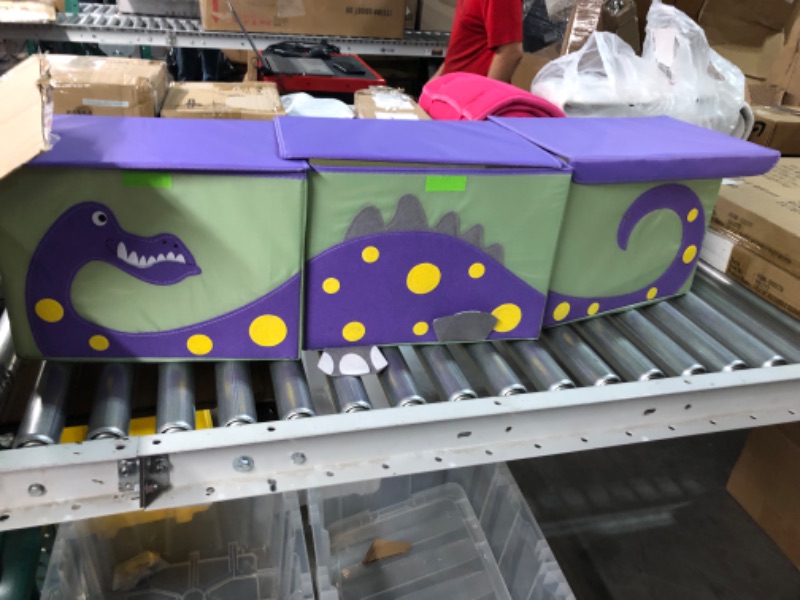 Photo 2 of ASKETAM Kid Extra Large Dinosaur Toy Box Chest (Purple 3 Pack)
