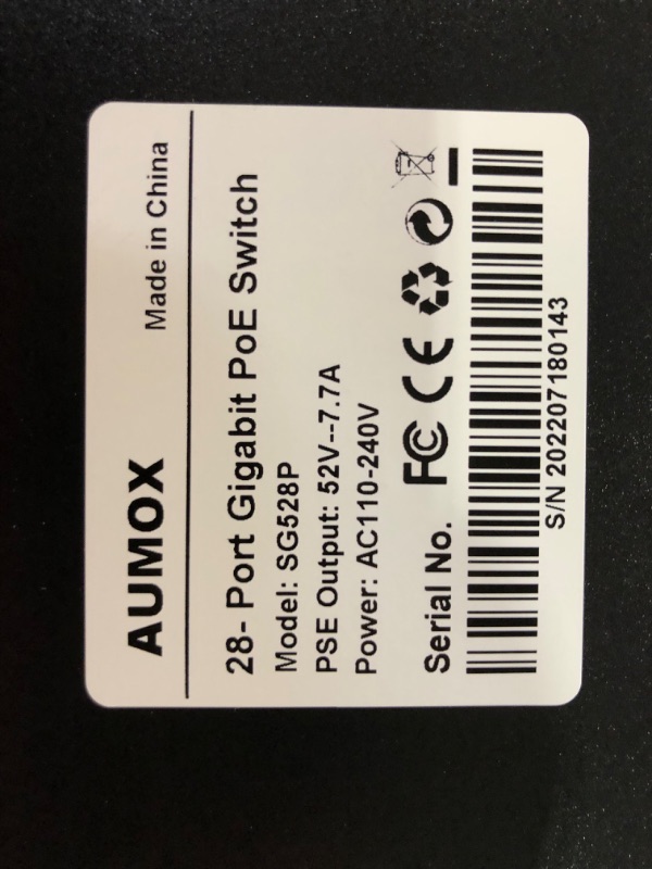 Photo 5 of **PARTS ONLY** Aumox 24 Port Gigabit PoE Switch, 