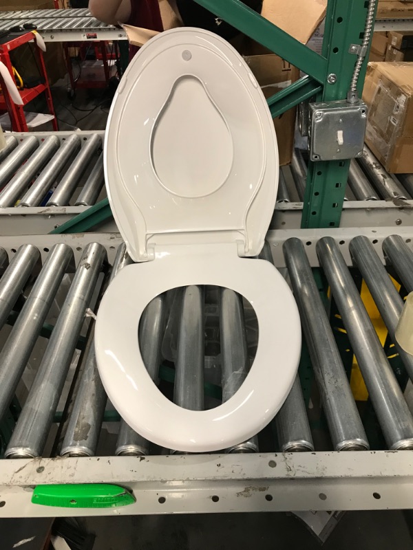 Photo 3 of **BROKEN HINGE** Elongated Toilet Seat with Built-in Potty Training Seat (Elongated 18.5", Oval)