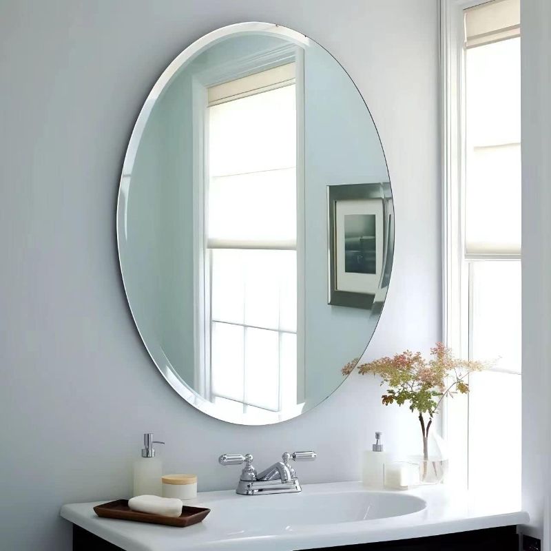 Photo 1 of **STOCK IMAGE FOR SAMPLE**
Frameless Oval Wall Mirror for Bathroom/Vanity, Beveled Edge, Simple & Elegant Look