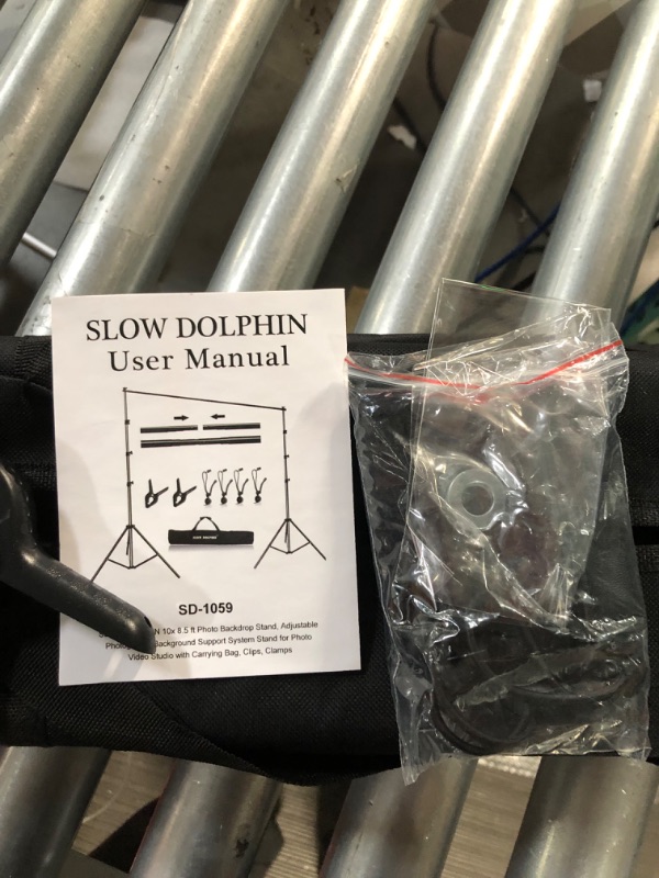 Photo 3 of **MISSING CLAMPS**
SLOW DOLPHIN 10x 8.5 ft Photo Backdrop Stand, 