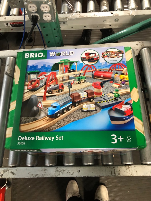 Photo 3 of Brio World 33052 Deluxe Railway Set | Wooden Toy Train Set for Kids Age 3 and Up, Green