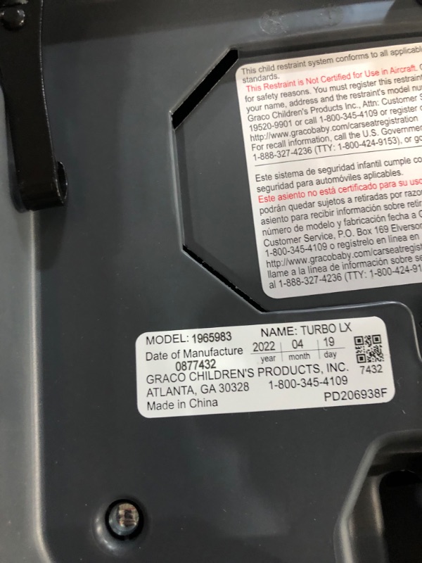 Photo 3 of ***MINOR STAINS - SEE NOTES***
Graco TurboBooster LX Highback Booster Seat with Latch System, Matrix, 10.55 Pound
