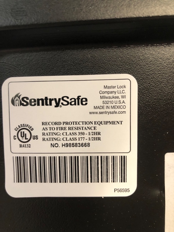 Photo 5 of **MISSING KEYS, LOCKED, REQUIRES LOCKSMITH** SentrySafe Fireproof Safe Box with Key Lock, Chest Safe with Carrying Handle to Secure 