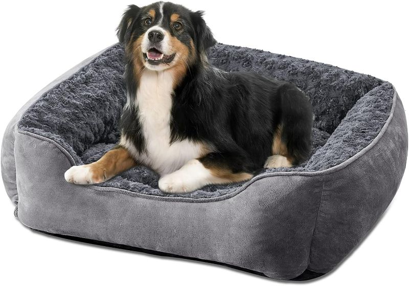 Photo 1 of **SEE NOTES**
JOEJOY Rectangle Dog Bed for Large Medium Small Dogs Machine Washable Sleeping Dog Sofa Bed Non-Slip Bottom Breathable Soft Puppy Bed Durable Orthopedic Calming Pet Cuddler, Multiple Size, Grey
