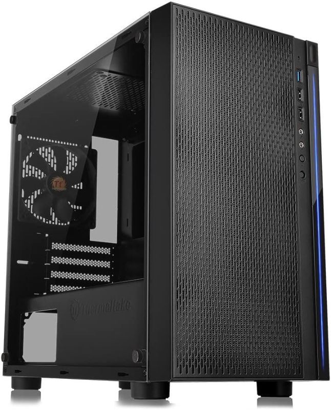 Photo 1 of Thermaltake Versa H18 Tempered Glass Black Spcc Micro ATX Gaming Computer Case CA-