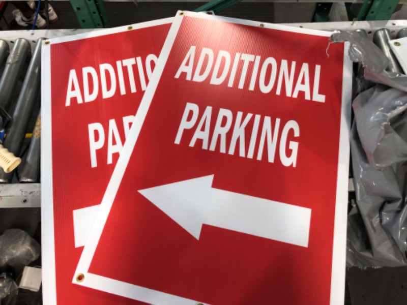 Photo 2 of A-Frame Sidewalk Additional Parking with Arrow Sign with Graphics On Each Side | 24" X 36" (2PCS)