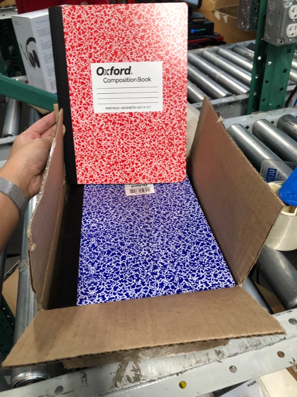 Photo 1 of Oxford Composition Notebook 12 Pack, Wide Ruled Paper, Blue, Green, Red 