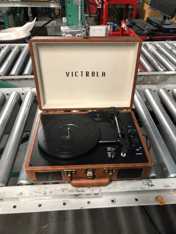 Photo 4 of Victrola Vintage 3-Speed Bluetooth Portable Suitcase Record Player with Built-in Speakers | 