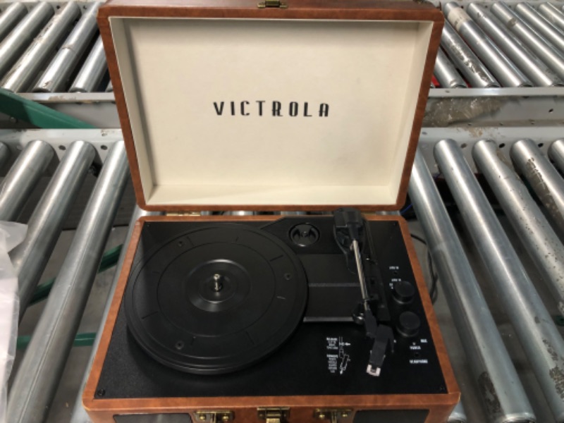 Photo 3 of Victrola Vintage 3-Speed Bluetooth Portable Suitcase Record Player with Built-in Speakers | 