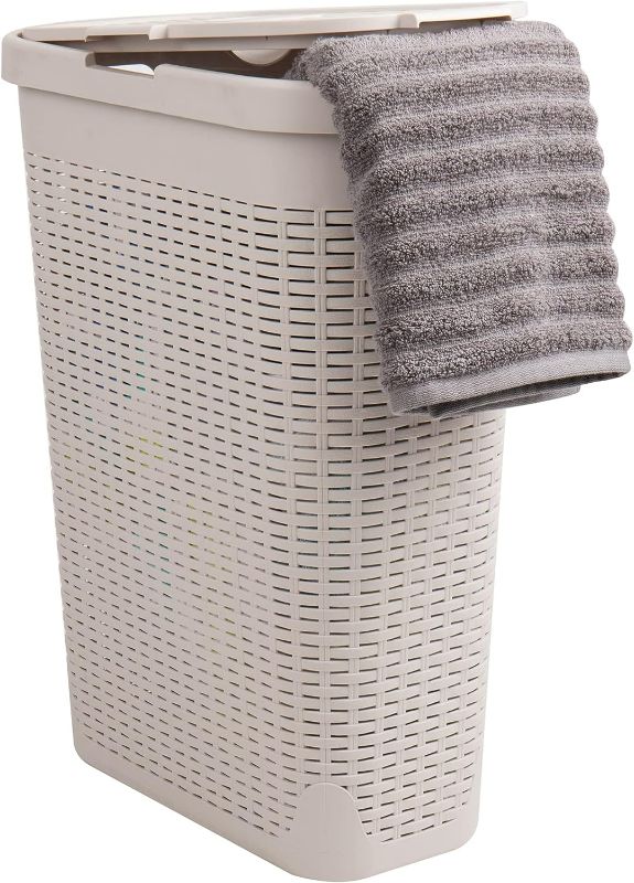 Photo 1 of [READ NOTES]
Mind Reader Basket Laundry Hamper 60 Liter, Ivory & HHAMP40-IVO=