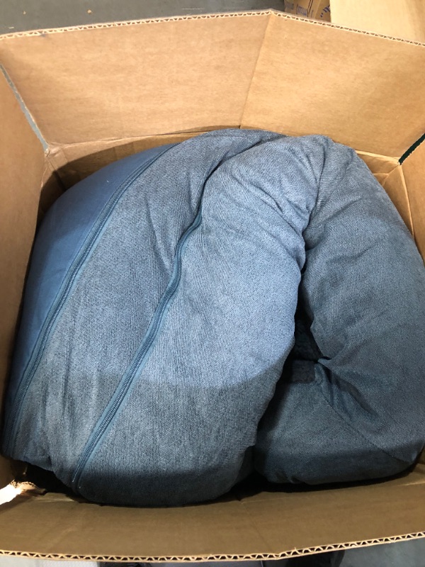 Photo 2 of ***SEE NOTES***
Furhaven Sherpa & Chenille Sofa-Style Fiberfill Pillow Dog Bed - Orion Blue, Jumbo (X-Large) 