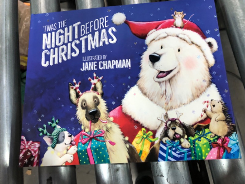 Photo 3 of ‘TWAS The Night Before Christmas | Illustrated Hardcover Book & Holiday Bear | Blue & White