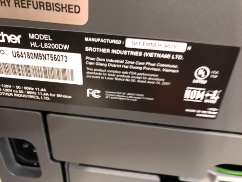 Photo 4 of **MISSING POWER BOX/UNABLE TO TESTBrother Renewed- RHLL-6200DW (HLL-6200DW) Business Laser Printer with Wireless 