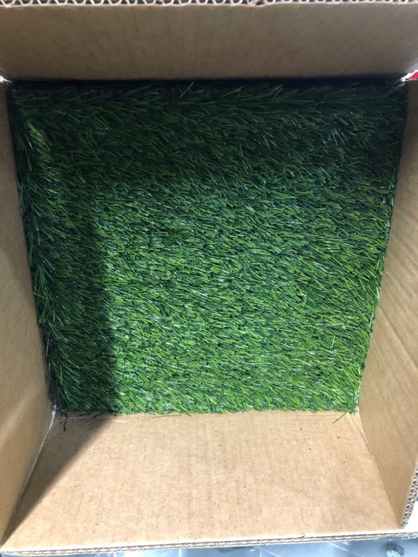 Photo 3 of Yaheetech 12" x 12" Artificial Grass, Turf Tiles Interlocking Self-draining Grass, Fake 27 Pack