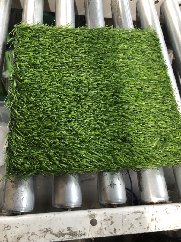 Photo 5 of Yaheetech 12" x 12" Artificial Grass, Turf Tiles Interlocking Self-draining Grass, Fake 27 Pack